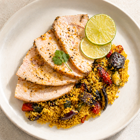 Peru, lima e rosmaninho com couscous marroquino